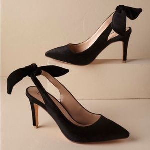 BHLDN/Anthropologie velvet sling back heels